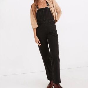 Madewell straight leg overalls lunar wash black